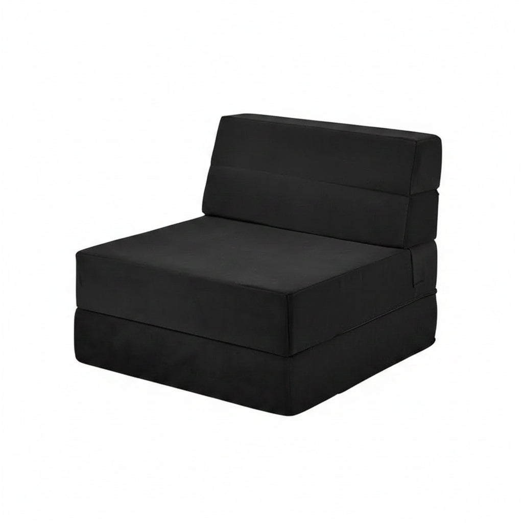 Costway Tri-Fold Fold Down Chair Flip Out Lounger Convertible Sleeper Bed Couch Dorm New Black/Grey/Coffee