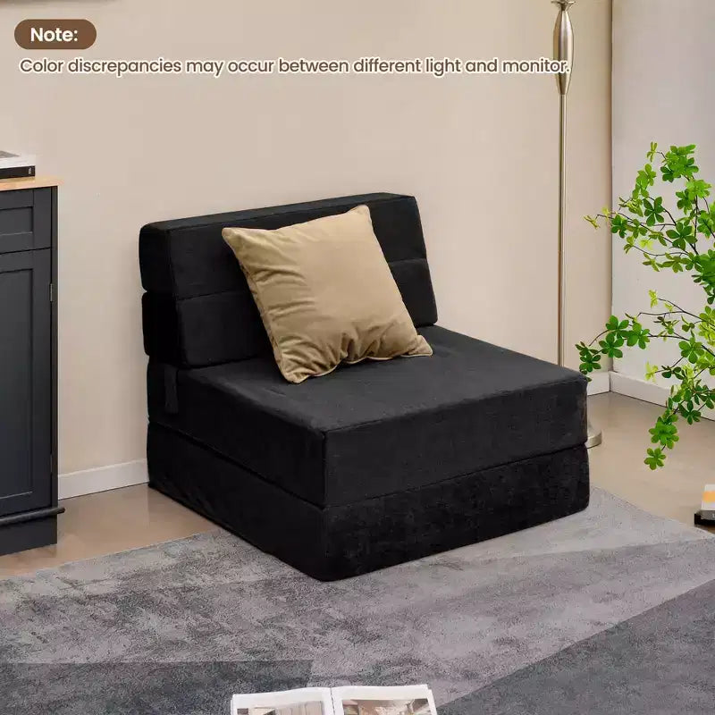 Fauteuil Lit Convertible Pliant 3-en-1 – Chaise Longue Pliante pour Dortoir et Appartement